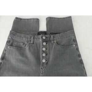 Banana Republic Womens Button Fly Jeans 30 Long Slim Straight Gray High Rise